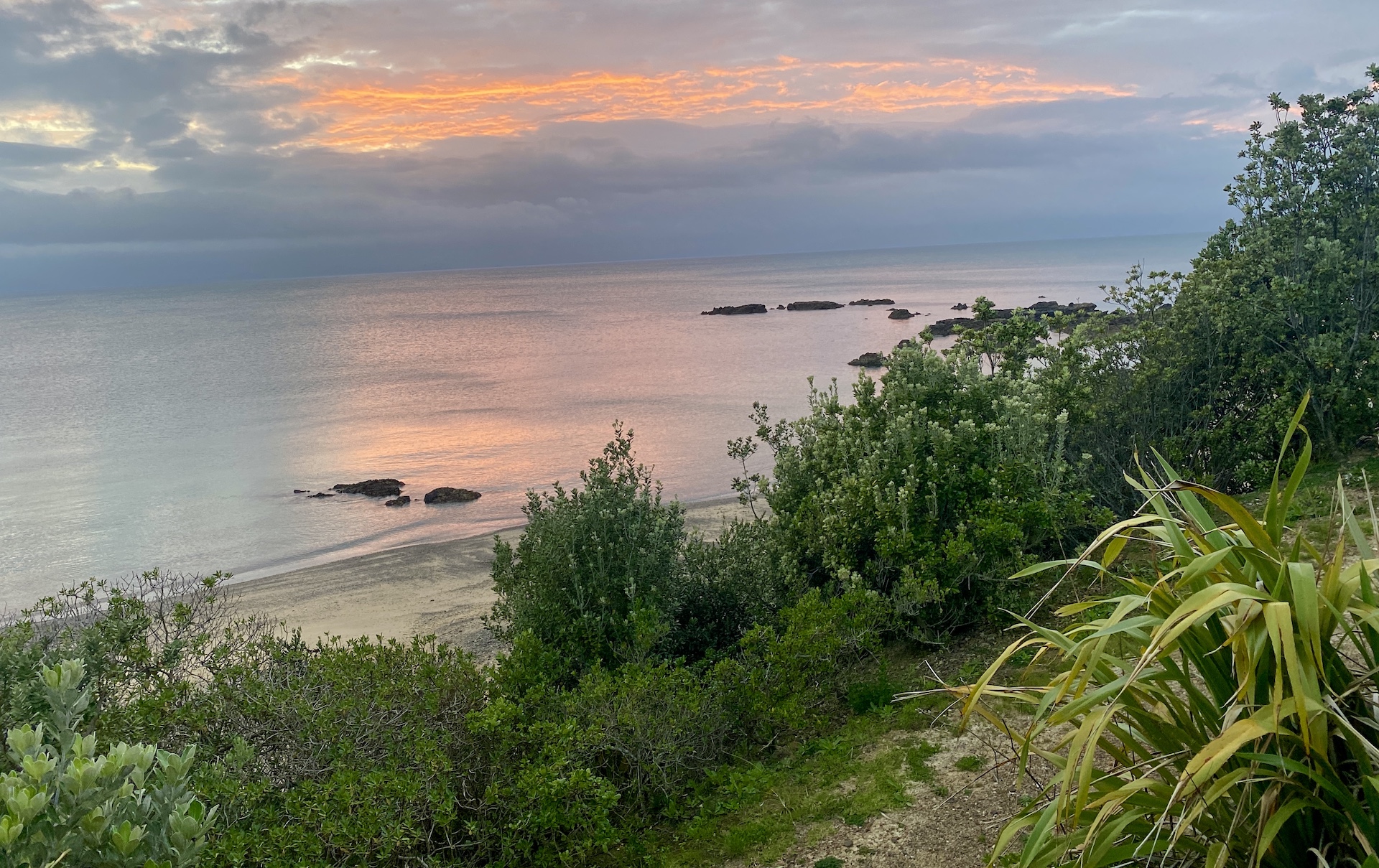 Early morning walk past Men's Bay during Spring